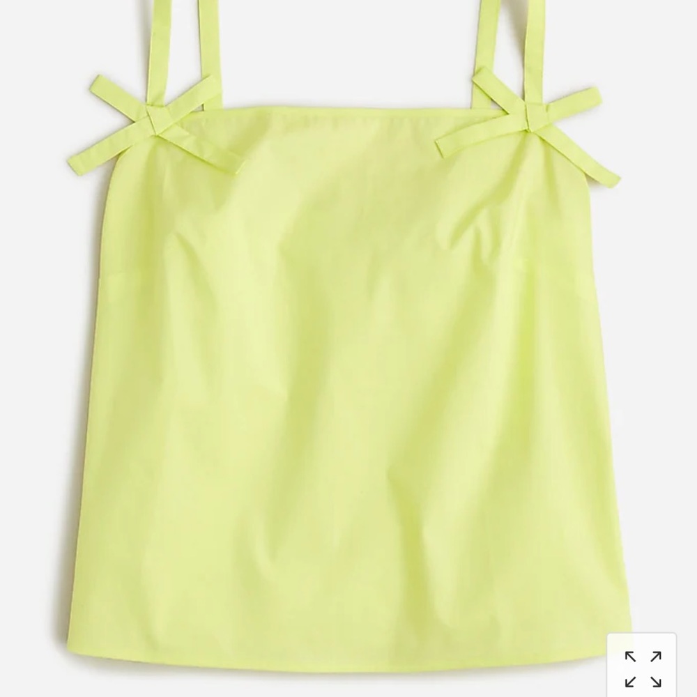 J. Crew Bow-strap tank top in cotton poplin